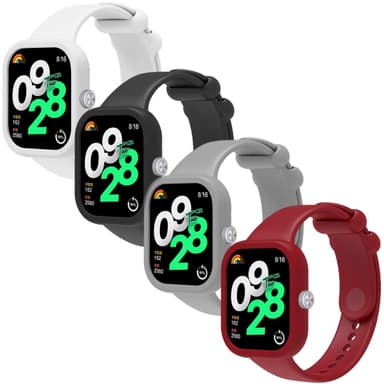 SKALO Silikoniranneke ja Suojakuori Xiaomi Redmi Watch 4 - Musta