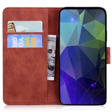 SKALO Motorola Moto G84 5G Kohokuvioitu tiikerilompakko - Ruskea