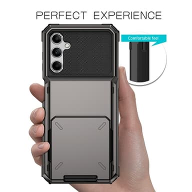 SKALO Samsung A54 5G Armor Suojakuori korttikotelo - Musta