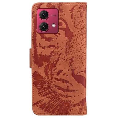SKALO Motorola Moto G84 5G Kohokuvioitu tiikerilompakko - Ruskea