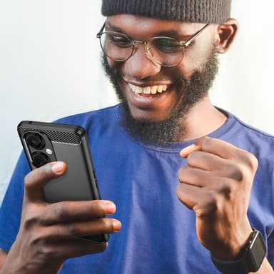 SKALO OnePlus Nord CE 3 Lite 5G Armor Carbon Iskunkestävä TPU suojakuori - Musta