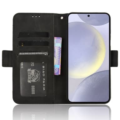 SKALO Samsung S24 6-lokeroa Lompakkokotelo - Musta