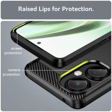 SKALO OnePlus Nord CE 3 Lite 5G Armor Carbon Iskunkestävä TPU suojakuori - Musta