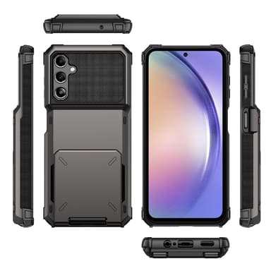SKALO Samsung A54 5G Armor Suojakuori korttikotelo - Musta