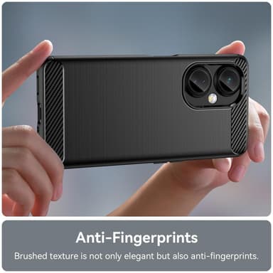 SKALO OnePlus Nord CE 3 Lite 5G Armor Carbon Iskunkestävä TPU suojakuori - Musta