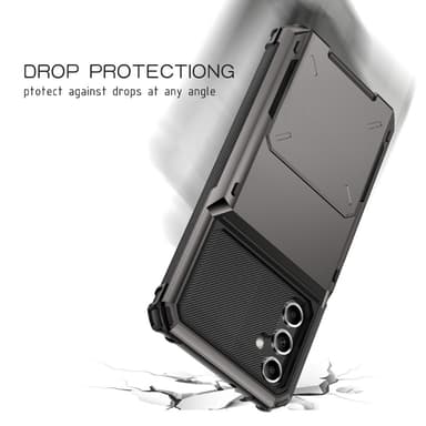 SKALO Samsung A54 5G Armor Suojakuori korttikotelo - Musta
