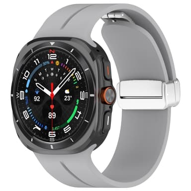 SKALO Silikoniranneke metallisolki Samsung Watch Ultra 47mm - Harmaa