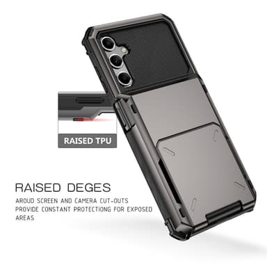 SKALO Samsung A54 5G Armor Suojakuori korttikotelo - Musta
