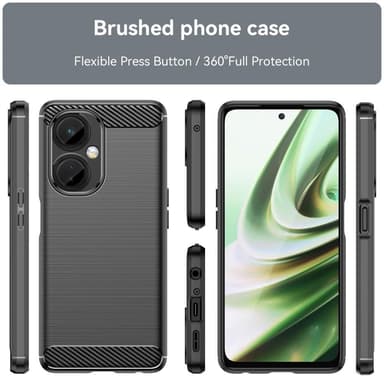 SKALO OnePlus Nord CE 3 Lite 5G Armor Carbon Iskunkestävä TPU suojakuori - Musta