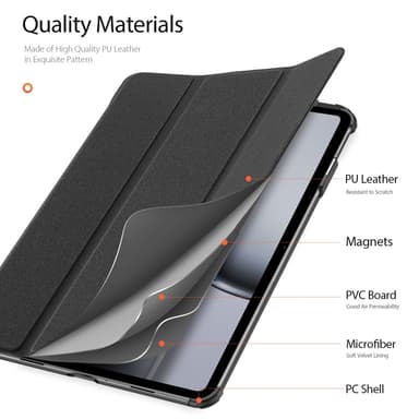DUX DUCIS OnePlus Pad 2 DOMO Series Trifold Suojakotelo - Musta