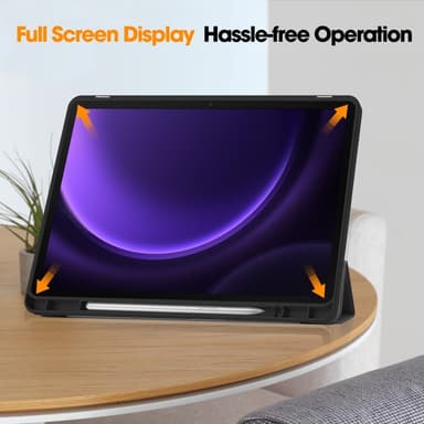 SKALO Samsung Tab S9/S9 FE Trifold Suojakotelo - Musta
