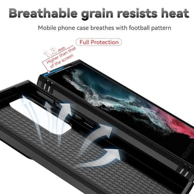 SKALO Samsung S23 Ultra Armor hybridi metallirengas kameran liukusäädin - Musta
