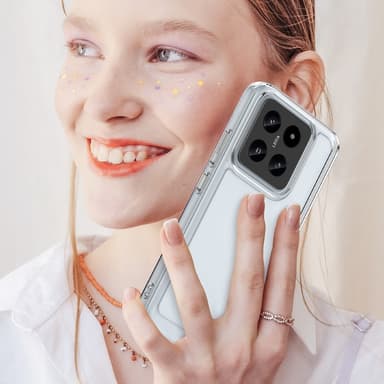 SKALO Xiaomi 14 5G Läpinäkyvä TPU Metal Buttons Suojakuori - Läpinäkyvä