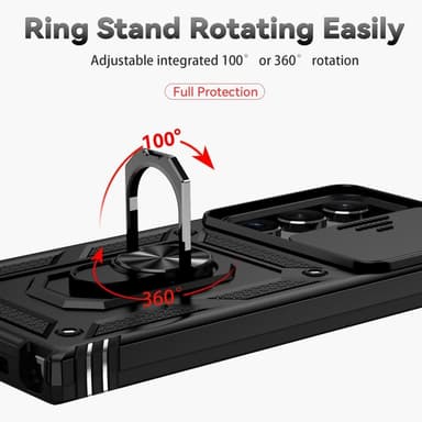 SKALO Samsung S23 Ultra Armor hybridi metallirengas kameran liukusäädin - Musta