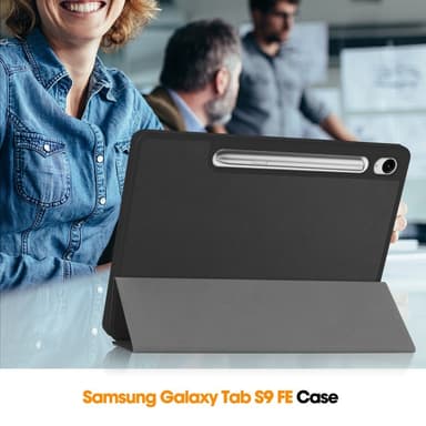SKALO Samsung Tab S9/S9 FE Trifold Suojakotelo - Musta