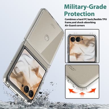 SKALO Motorola Razr 50 5G TPU Clear Hybridi Suojakuori - Läpinäkyvä