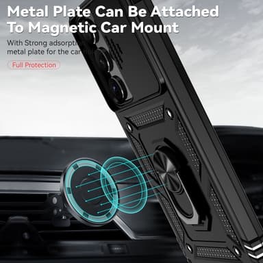 SKALO Samsung S23 Ultra Armor hybridi metallirengas kameran liukusäädin - Musta