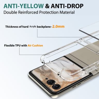 SKALO Motorola Razr 50 5G TPU Clear Hybridi Suojakuori - Läpinäkyvä