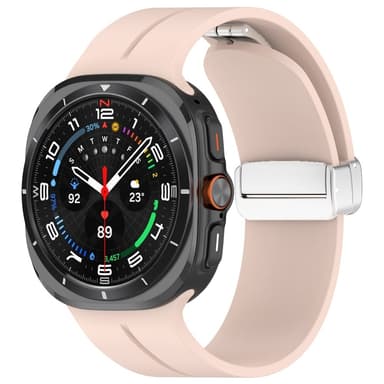 SKALO Silikoniranneke metallisolki Samsung Watch Ultra 47mm - Pinkki