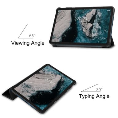 SKALO Nokia T20 Trifold Suojakotelo - Musta