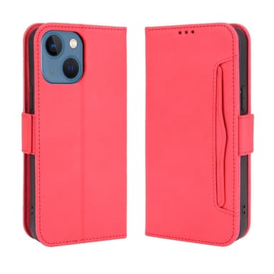 SKALO iPhone 13 6-lokeroa Lompakkokotelo - Punainen