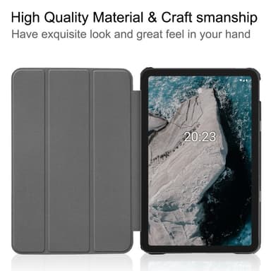 SKALO Nokia T20 Trifold Suojakotelo - Musta