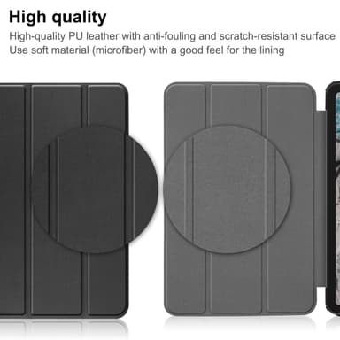 SKALO Nokia T20 Trifold Suojakotelo - Musta