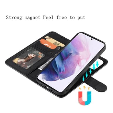 SKALO Samsung S22+ Magneettinen kuori/lompakko ""2 in 1"" - - Musta - Musta
