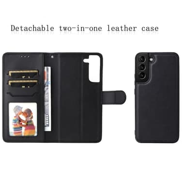 SKALO Samsung S22+ Magneettinen kuori/lompakko ""2 in 1"" - - Musta - Musta