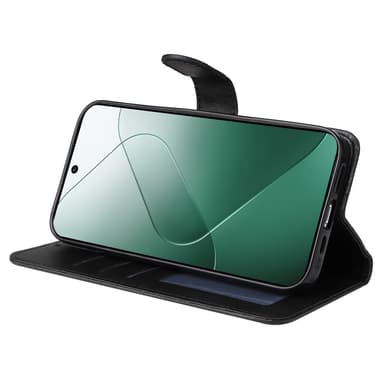 SKALO Xiaomi 14 5G PU-nahkainen Lompakkokotelo - Musta