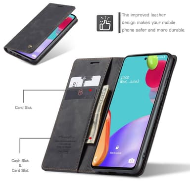 CaseMe Samsung A52/A52s Lompakkokotelo - Musta