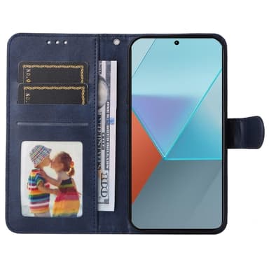SKALO Xiaomi Redmi Note 13 Pro 5G PU-nahkainen Lompakkokotelo - Sininen