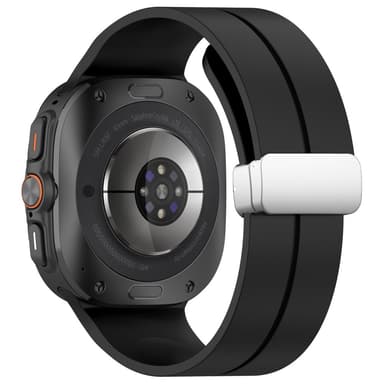 SKALO Silikoniranneke metallisolki Samsung Watch Ultra 47mm - Musta