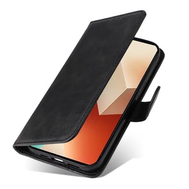 SKALO Xiaomi Redmi Note 13 5G PU-nahkainen Lompakkokotelo - Musta