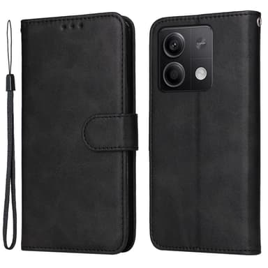 SKALO Xiaomi Redmi Note 13 5G PU-nahkainen Lompakkokotelo - Musta
