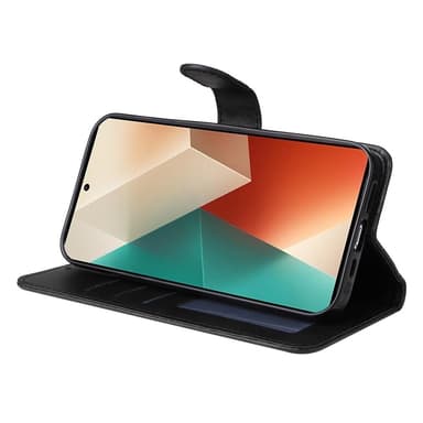 SKALO Xiaomi Redmi Note 13 5G PU-nahkainen Lompakkokotelo - Musta