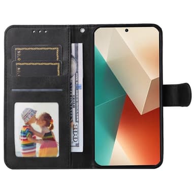 SKALO Xiaomi Redmi Note 13 5G PU-nahkainen Lompakkokotelo - Musta