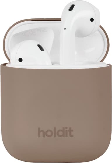 Holdit AirPods Silicone kotelo (mokkaruskea)