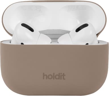 Holdit AirPods Pro Silicone kotelo (mokkaruskea)