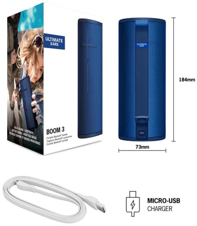 Ultimate Ears Boom 3 langaton kaiutin (sininen)