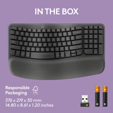 Logitech Wave Keys ergonominen näppäimistö (grafiitti)