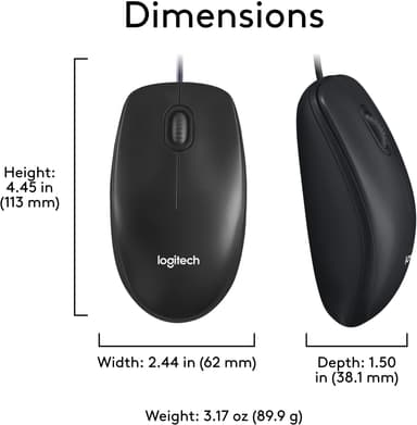Logitech M100 langallinen hiiri (musta)