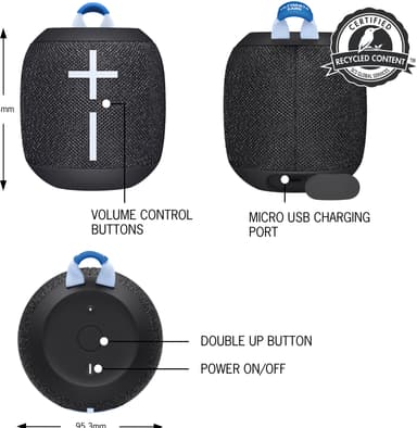 Ultimate Ears WONDERBOOM 3 kannettava langaton kaiutin (musta)