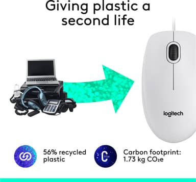 Logitech M100 langallinen hiiri (valkoinen)