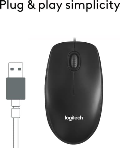 Logitech M100 langallinen hiiri (musta)