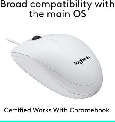 Logitech M100 langallinen hiiri (valkoinen)