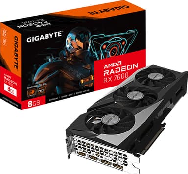 Gigabyte RX 7600 GAMING OC näytönohjain (8 GB GDDR6 RAM)