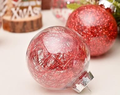 Joulupallot 30kpl, Glitter Red