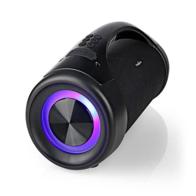 Nedis Bluetooth® Party Boombox | 6 tuntia | 2.0 | 50 W | Median toisto: AUX / USB | IPX5 | Linkitettävä | Kantokahva | Juhlavalot | Musta