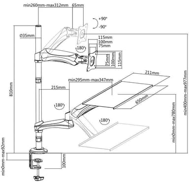 LogiLink Arbetsstation Sit-Stand 13-27"" (BP0030)